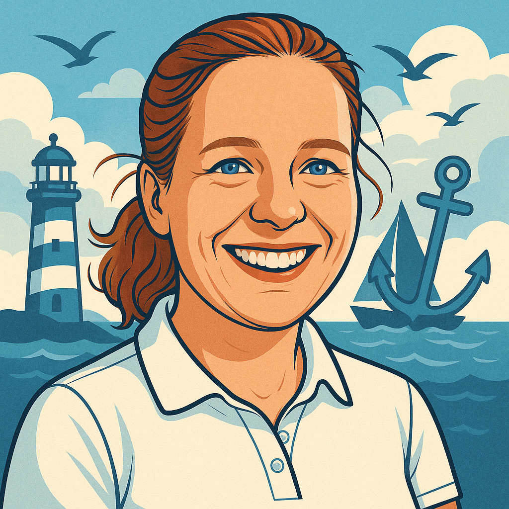 Rebecca Lamers Avatar im maritimen Stil